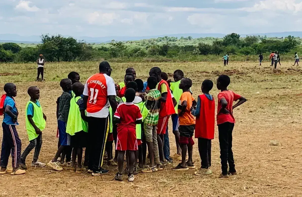 Children at the 2025 football camp